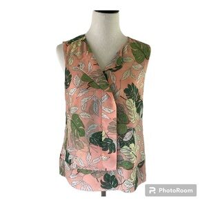 Cabi Tropical Palm Leaf Blouse Style# 5351 Size S
